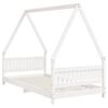 vidaXL Cadre de lit pour enfants blanc 90x190 cm bois de pin massif