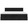 VidaXL Cadre de lit ottoman avec matelas noir 200x200cm tissu