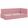 vidaXL Cadre de lit d'angle Rose 90 cm x 190 cm Velours