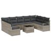 vidaXL Ensemble de Canap&eacute;s avec coussin 10 pcs Gris clair polyrotin