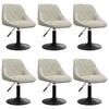 vidaXL Chaises pivotantes &agrave; manger lot de 6 cr&egrave;me velours