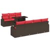 vidaXL Ensemble de canap&eacute; de jardin 8 pcs Marron Poly Rattan