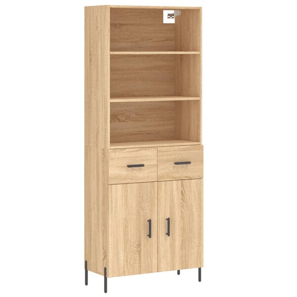 vidaXL Buffet haut Ch&ecirc;ne sonoma 69,5x34x180 cm Bois d'ing&eacute;nierie