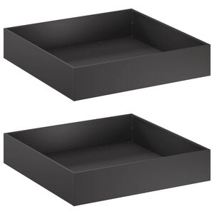 vidaXL Cache-pot de jardin 2 pc Noir 80 x 80 x 20 cm