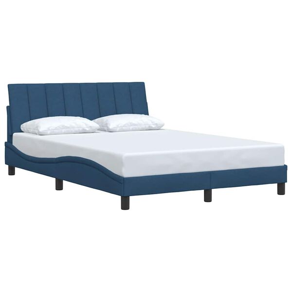 vidaXL Cadre de lit sans matelas Hanko bleu 120x200 cm tissu