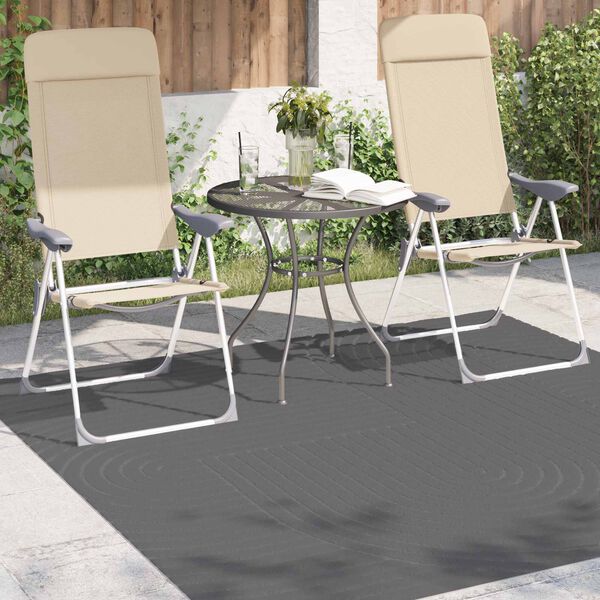 vidaXL Tapis de surface Carr&eacute; Anthracite 120 x 120 cm