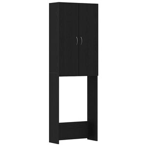 vidaXL Meuble pour machine &agrave; laver en ch&ecirc;ne noir 64 x 25,5 x 190 cm