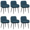 vidaXL Chaises de salle &agrave; manger 6 pc Velours Bleu 59 x 59,5 x 90 cm