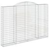 vidaXL Panier de gabions arqu&eacute; 300x30x200/220 cm Fer galvanis&eacute;