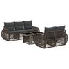 vidaXL Ensemble de canap&eacute; de jardin 6 pc Gris et Gris fonc&eacute; polyrotin
