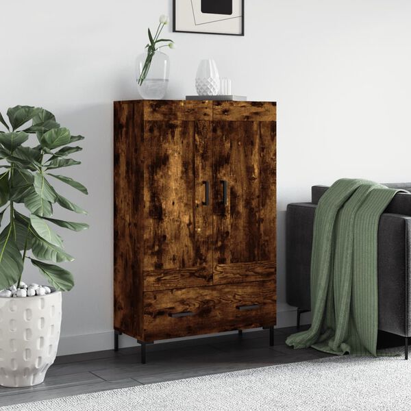 vidaXL Buffet haut ch&ecirc;ne fum&eacute; 69,5x31x115 cm bois d'ing&eacute;nierie