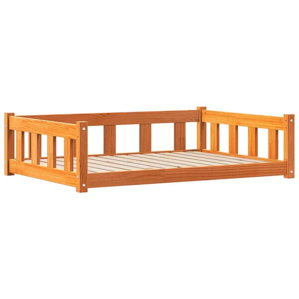 vidaXL Lit pour Chien Brun cire 100 x 70 x 28 cm Pin massif