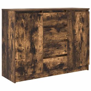 vidaXL Buffet avec tiroirs ch&ecirc;ne fum&eacute; 100,5x35x76 cm bois d'ing&eacute;nierie