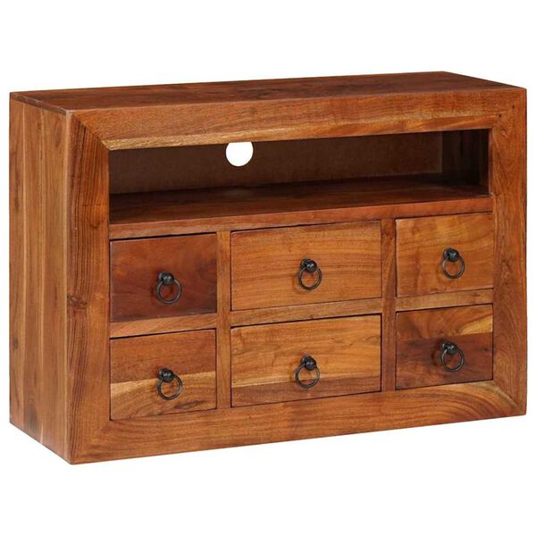 vidaXL Buffet avec tiroir Marron 80 x 30 x 55 cm Bois d'acacia massif