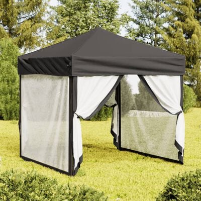 vidaXL Tente de réception pliable avec parois Anthracite 2x2 m