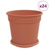 vidaXL Pots de plantes 24 pcs Rouge brique &Oslash; 19 x 16 cm Plastique