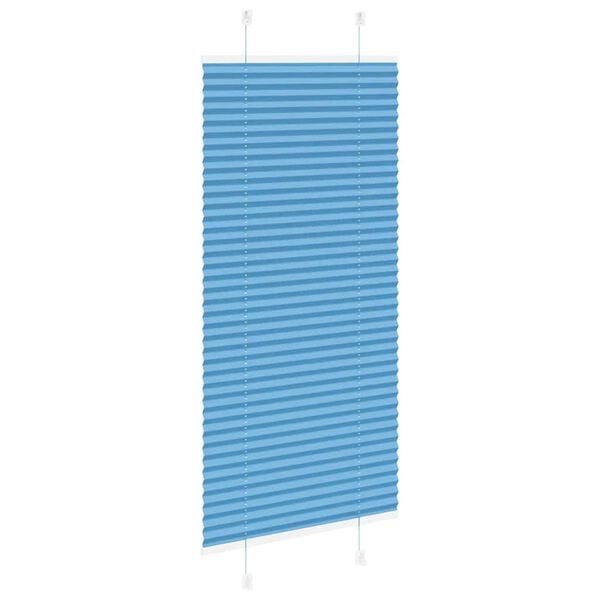 vidaXL Store pliss&eacute; bleu 55x150 cm largeur du tissu 54,4 cm polyester