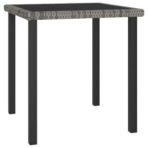 vidaXL Table &agrave; d&icirc;ner de jardin Gris 70x70x73 cm R&eacute;sine tress&eacute;e