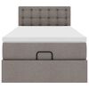 vidaXL Cadre de lit ottoman avec matelas taupe 80x200 cm tissu