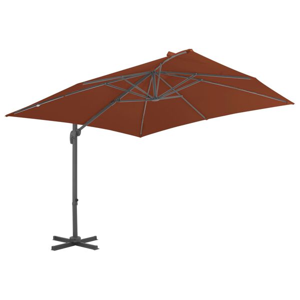 vidaXL Parasol de jardin déporté avec mât en aluminium Terre cuite 400 x 300 cm