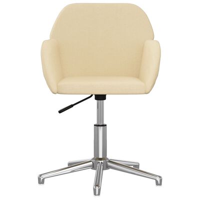 vidaXL Chaise pivotante de bureau Crème Tissu