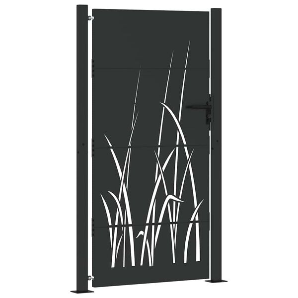 vidaXL Porte de Jardin Noir 85 x 180 cm Acier peint par poudre