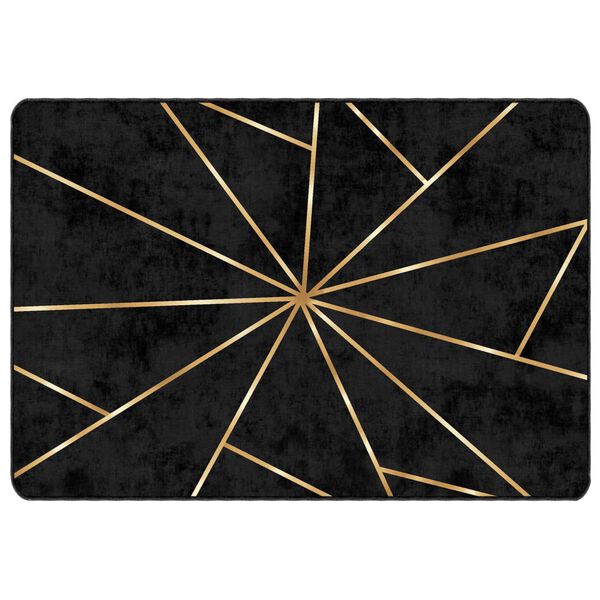 vidaXL Tapis lavable noir et dor&eacute; 120x180 cm antid&eacute;rapant