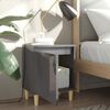 vidaXL Tables de chevet pieds en bois 2 pcs Gris brillant 40x30x50 cm