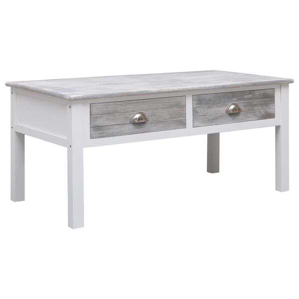 vidaXL Table basse Gris 100 x 50 x 45 cm Bois