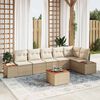 vidaXL Ensemble de canap&eacute; de jardin 7 pcs Beige Poly rotin