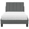 vidaXL Lit avec matelas Hanko gris foncé 80x200 cm tissu