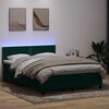 vidaXL Sommier &agrave; lattes de lit et matelas et LED vert fonc&eacute; 160x210cm velours