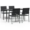 vidaXL Ensemble &agrave; manger de jardin 5 pcs r&eacute;sine tress&eacute;e acier