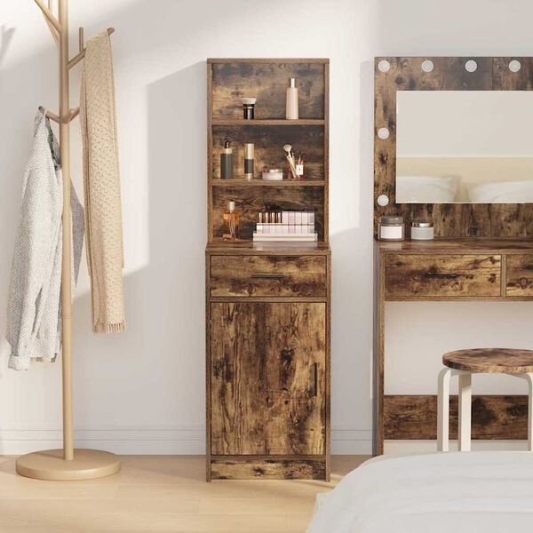 vidaXL Haut Armoire Chêne fumé 40 x 40,5 x 135 cm Bois d'ingénierie