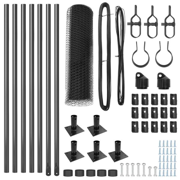 vidaXL Poteau de clôture. Gris 10 x 0,5 m (maille de 13 mm)