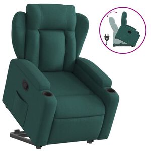 vidaXL Fauteuil inclinable vert fonc&eacute; tissu