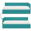 vidaXL Cadre de lit d'angle avec matelas 2 pcs Turquoise Velours