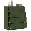 vidaXL Buffet vert olive 67x39x83 cm acier