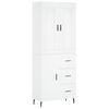 vidaXL Buffet haut Blanc 69,5x34x180 cm Bois d'ing&eacute;nierie