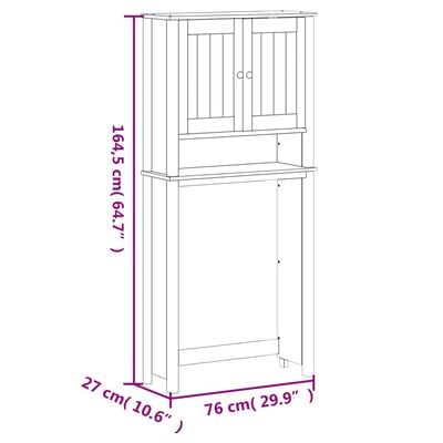 vidaXL Armoire pour machine à laver BERG noir bois massif