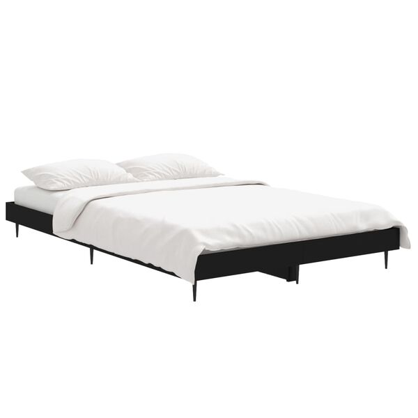 vidaXL Cadre de lit sans matelas noir 120x190 cm bois d'ing&eacute;nierie