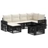 vidaXL Ensemble de canap&eacute; de jardin 7 pc Noir et blanc cr&egrave;me polyrotin