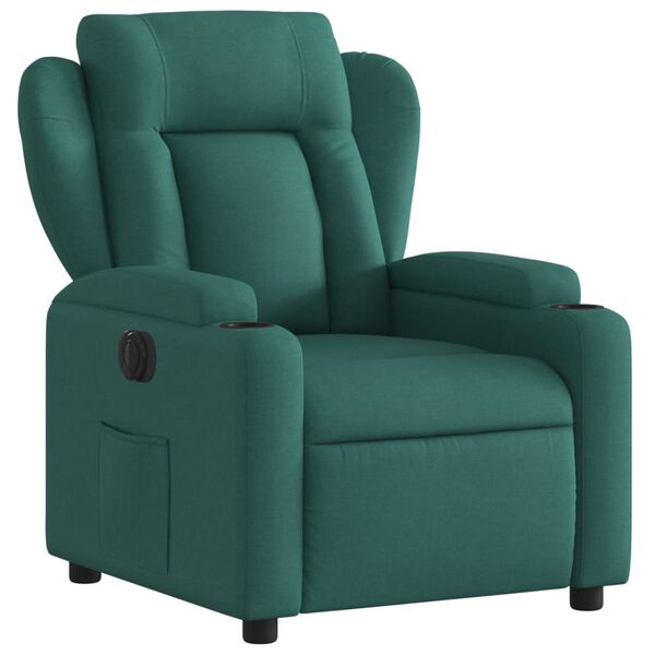vidaXL Fauteuil inclinable &eacute;lectrique Vert fonc&eacute; Tissu