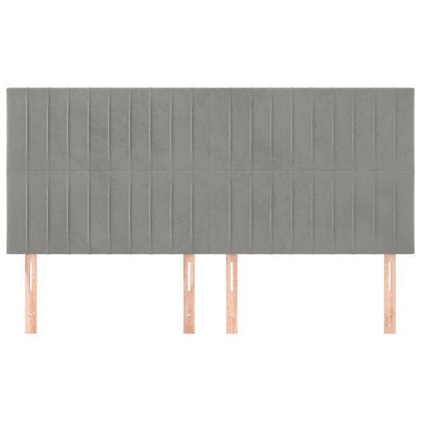 vidaXL T&ecirc;te de lit Gris clair 160x5x118/128 cm Velours