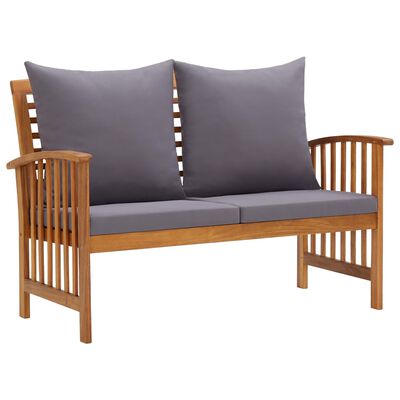 vidaXL Salon de jardin 3 pcs avec coussins Bois d'acacia massif