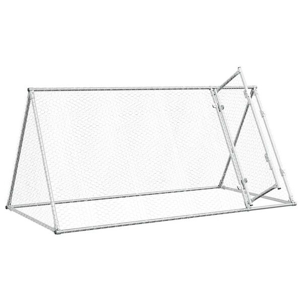 vidaXL Cage pour poules argent&eacute; 200x105x91 cm acier galvanis&eacute;