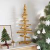 vidaXL Arbre de No&euml;l en bois Marron 90 cm Bois massif en pin