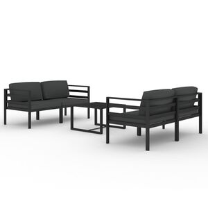 vidaXL Salon de jardin 5 pcs avec coussins Aluminium Anthracite
