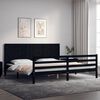 vidaXL Cadre de lit sans matelas noir 200x200 cm bois massif