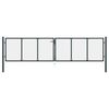 vidaXL Portail de jardin grillag&eacute; en acier galvanis&eacute; gris 400 x 100 cm